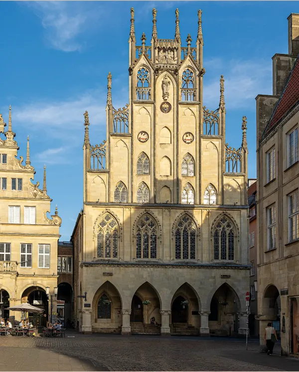 Das historische Rathaus am Prinzipalmarkt in Münster